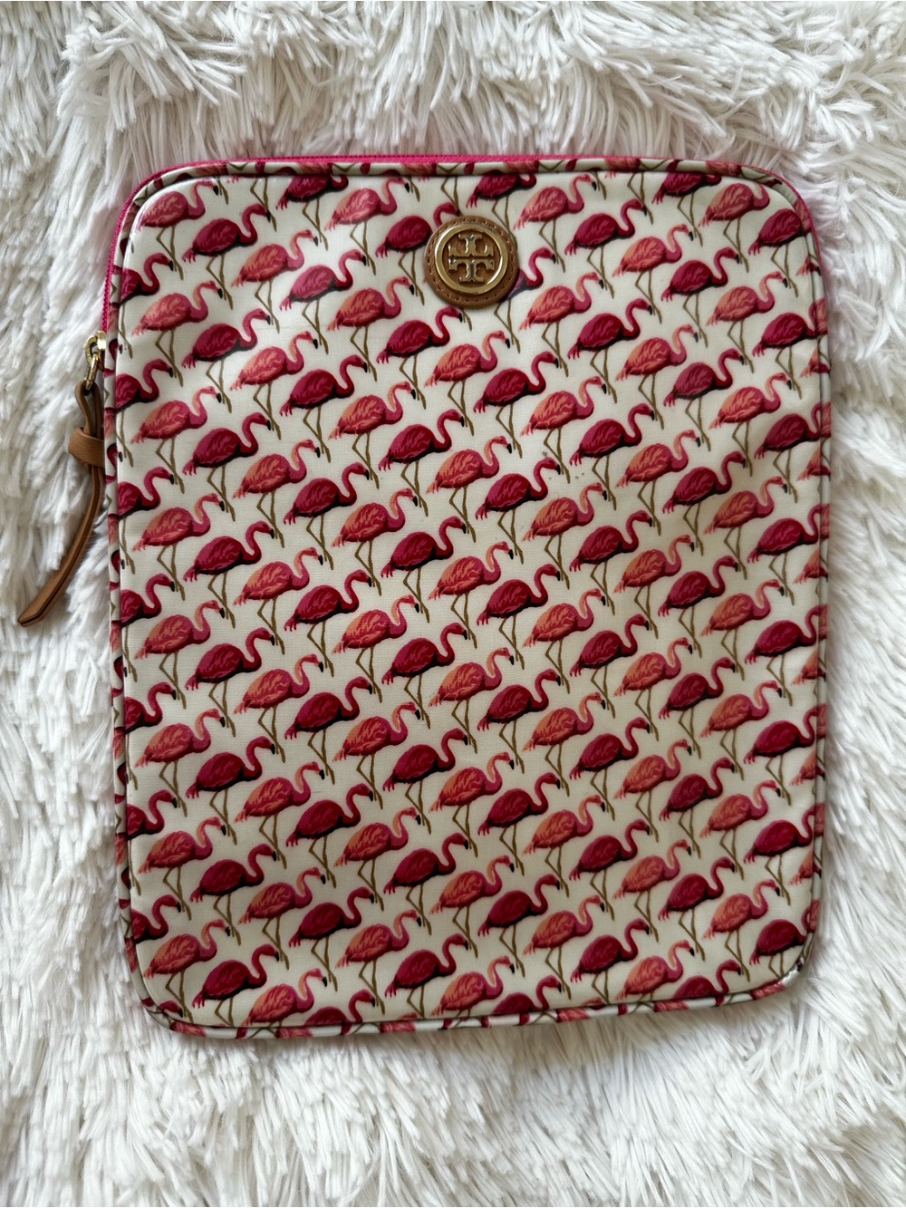 Tory Burch Pink Flamingo Bird iPad Tablet Sleeve Case NWOT